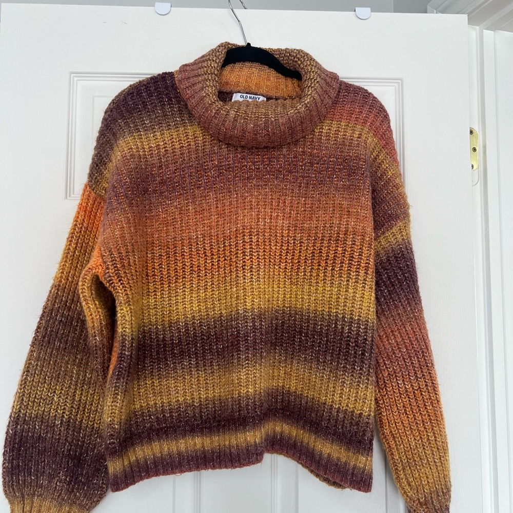 Old Navy Women's Multicolor Stripe Turtleneck Sweater size L